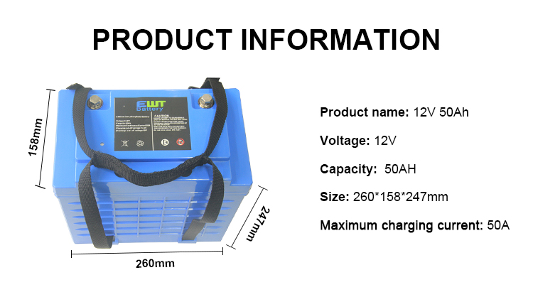 Customized Lithium Iron Phosphate Battery 12V 50Ah Batteries