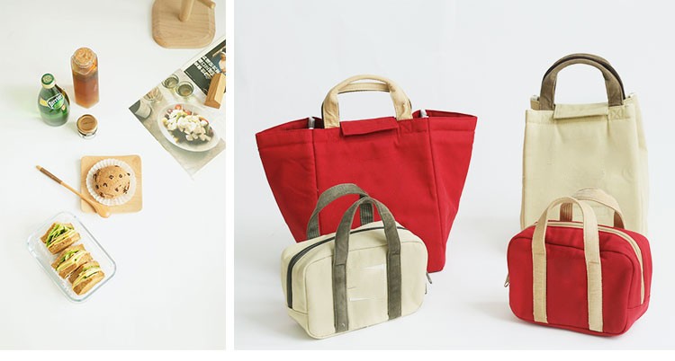 Hot selling portable canvas insulated bag reusable cooler bag waterproof lunch bag tote kids cooler for food delivery