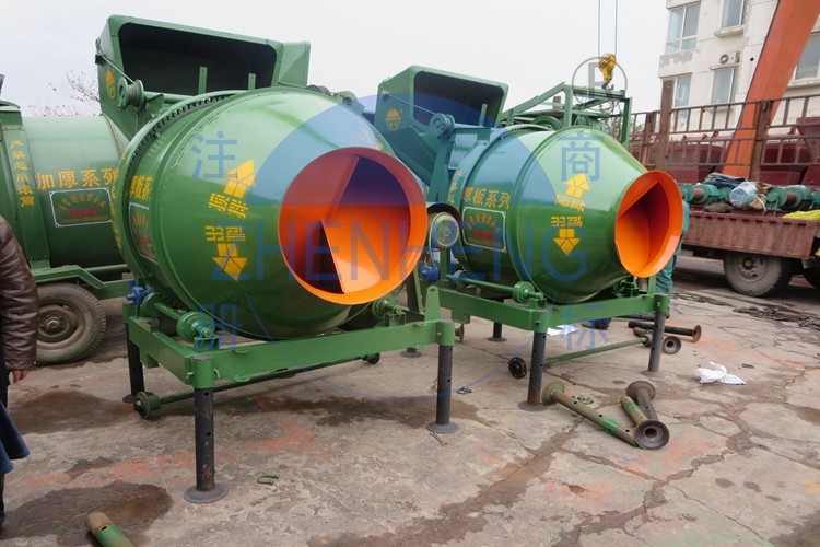 Ladder Type Portable Mixer Machine, 2520 * 2000 * 2500mm Green Mortar JZC250 Cement Mixers