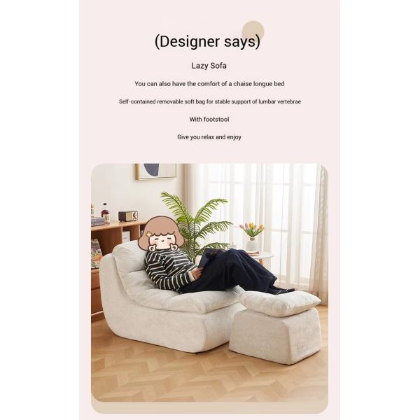Modern Reclining Single Person Bean Bag Sofa Set Small Apartment Balcony Modular Vacuum-Packed Compressed Lazy Sofa Home Lounge