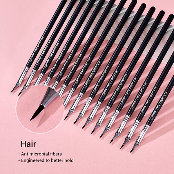 Angled Liner Synthetic Makeup Brush Set Pointing For Gel Liquid Powder