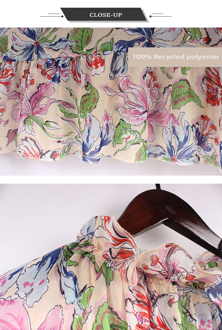Size 40 Recycled Polyester Printed Chiffon Blouse