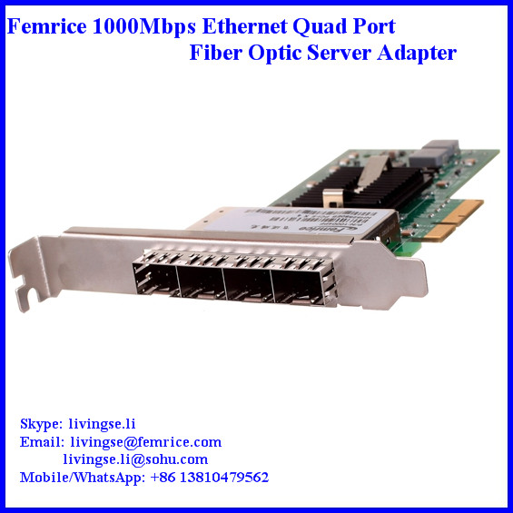 1000Mbps Quad Port Network Card SFP Slot Server NIC Network Card, LC Fiber