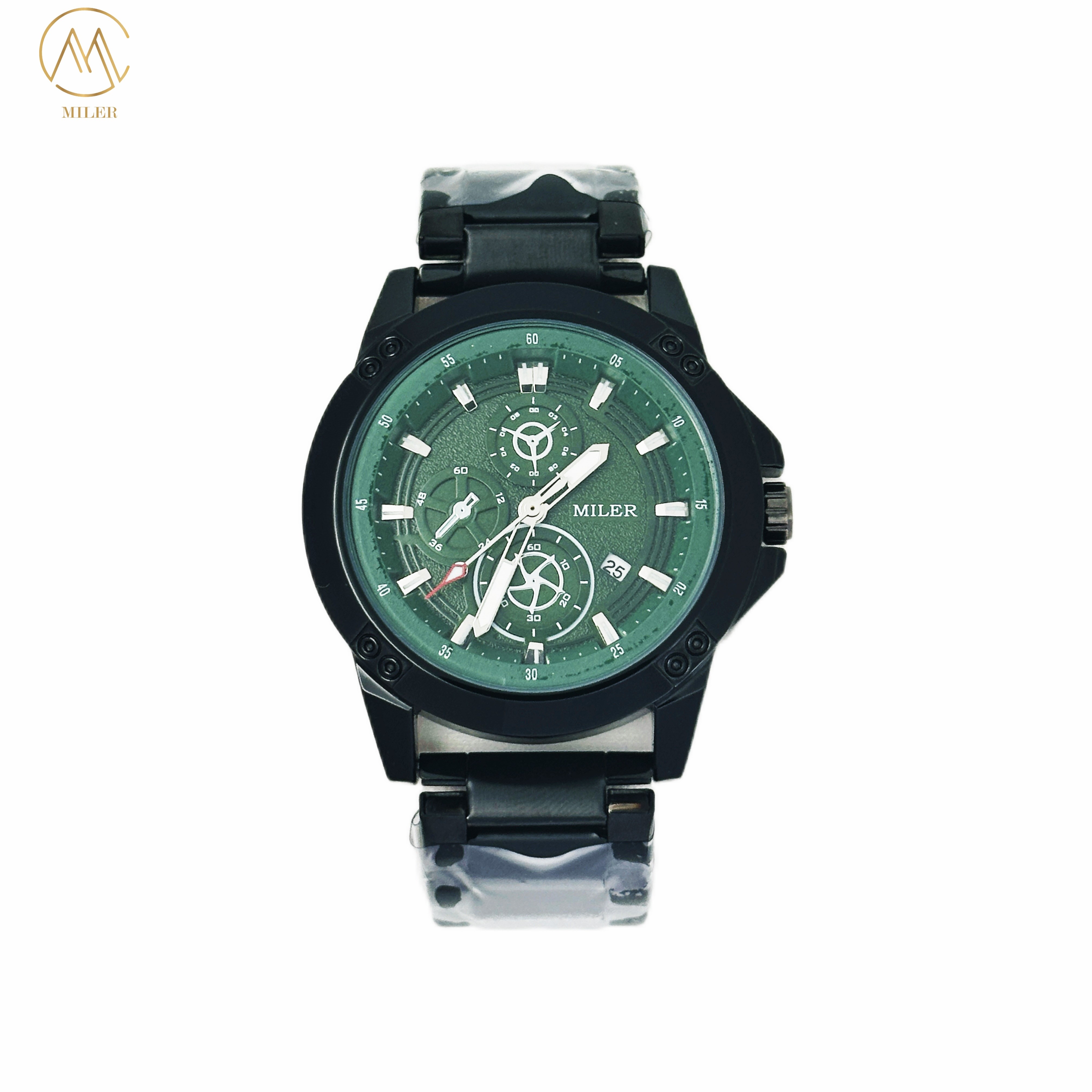 Custom Logo Fashion Business Three-Eye Chronograph Men′s Watch Quartz Movement
