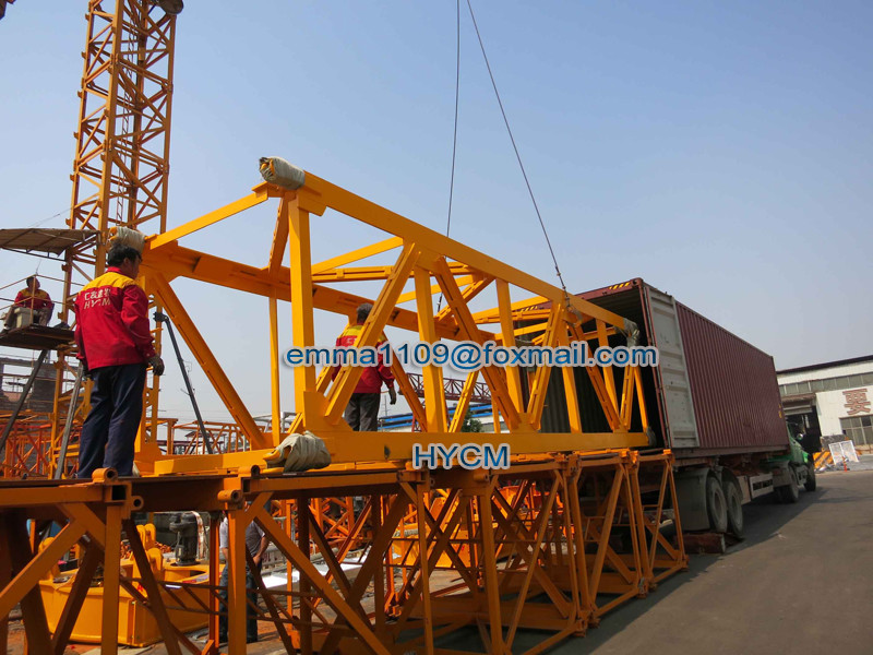 Top Slewing Huge Hammer Head Tower Crane qtz7550 25T Load 75M Jib
