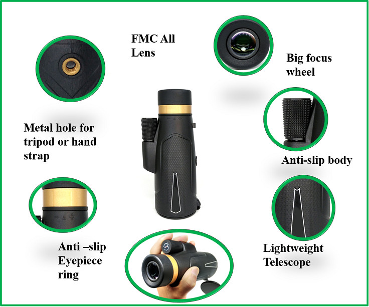 High Definition Mobile Phone Telescope 12X , Bak4 Smartphone Monocular Telescope
