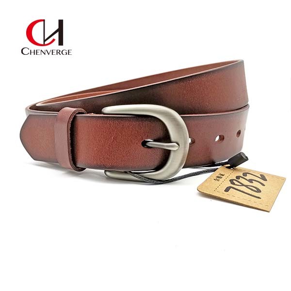 Chenverge Unisex Genuine Leather Dress Belt , Leisure Genuine Handmade Leather Belts