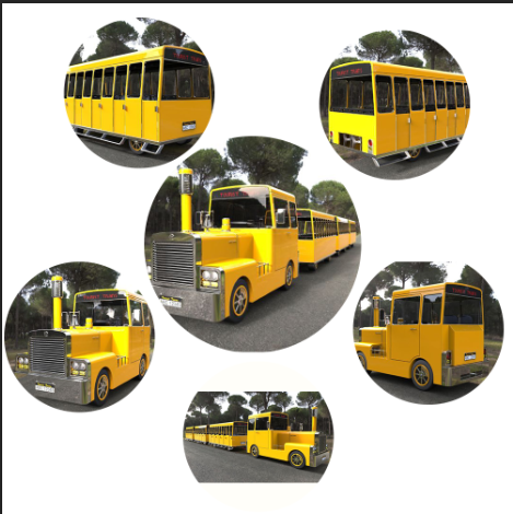 Metal Structure Mini Trackless Train 62 Seats For Amusement Park Diesel Powered