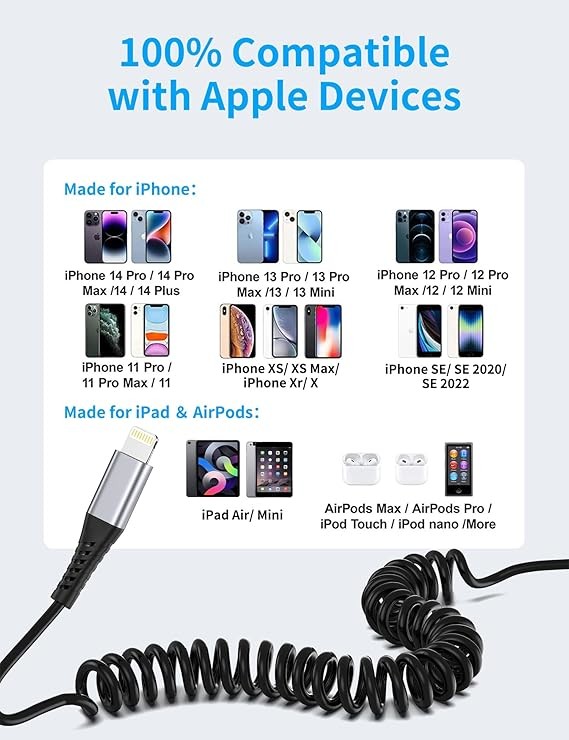 Spring Data Transfer Cable USB A To Type C For Car Android Mobile Phone Charging