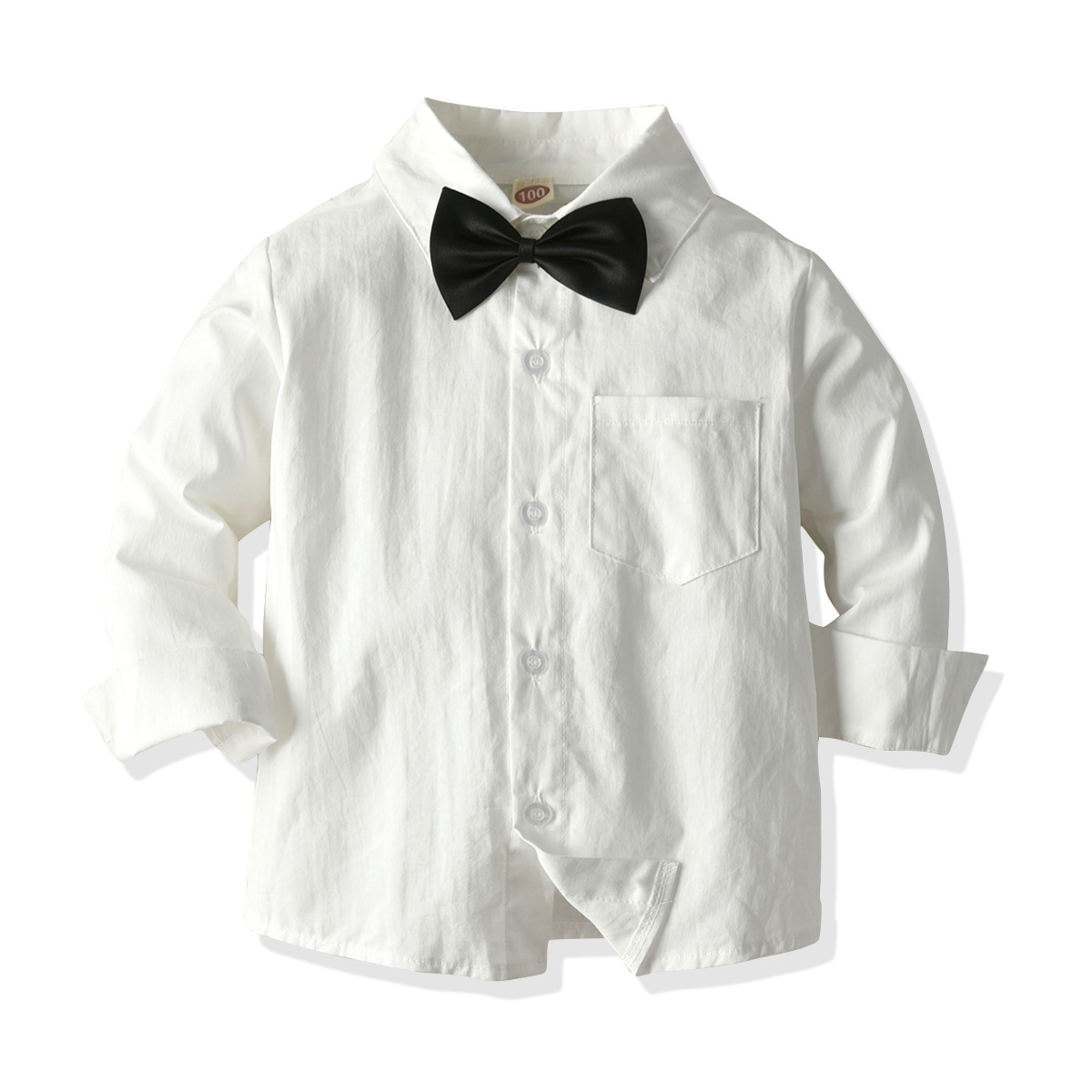 Bow Tie Polo Neck Top With Pants Boys Suit Baby Suspenders Outfit