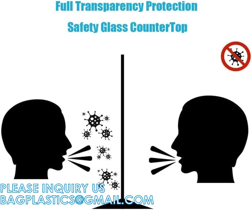 Portable Acrylic Sneeze Guard Shield Divider Perspex Screens Barrier Plastic Shield Counter, Social Distancing