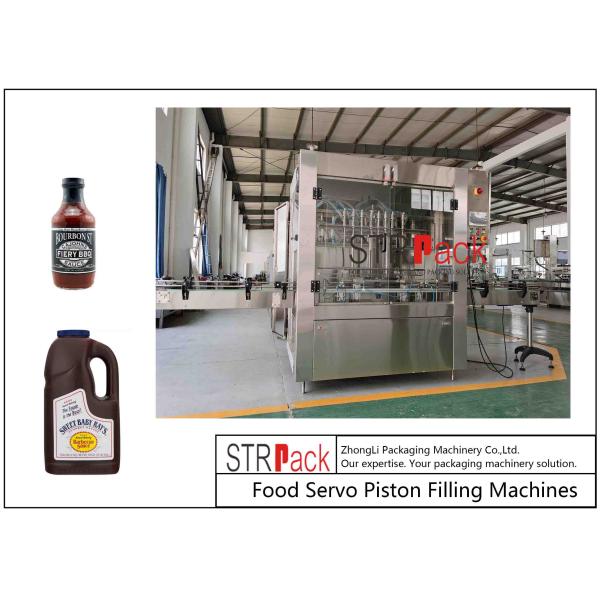 Linear Barbecue Sauce Volumetric Piston Filling Machine 316L Stainless Steel