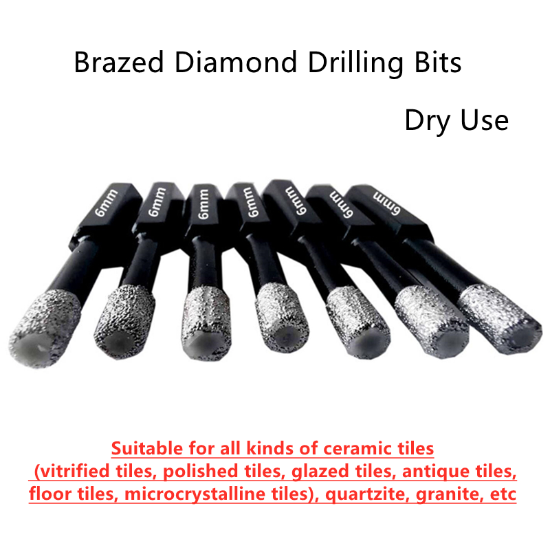 Hexagon Diamond Burr Drill Bits For Stone Ceramics Drilling