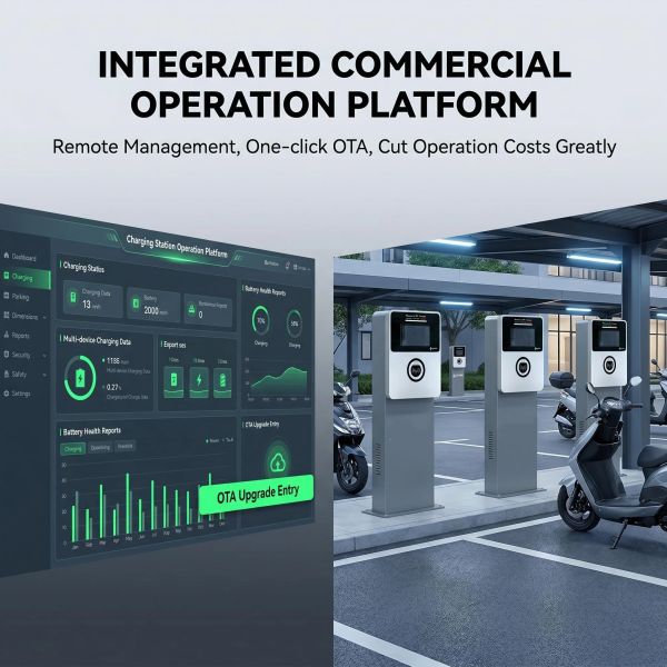 Electric Motorcycle DC Fast Charging Station with 3-9 Minutes Full Charge Smart Cloud AI Monitoring and Liquid Cooling