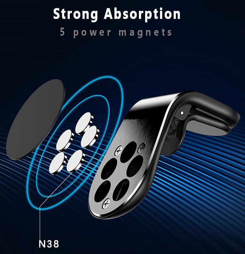 Magnetic Car Vent Phone Mount Anti-Slip Anti-Scratch Super Strong Magnets 360 Degree Rotation