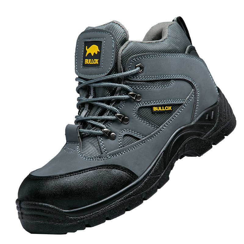Security Work Boots Oxford Cloth Safety Boots PU Injection Sole Steel Plate Anti-proof Work Shoes For Men