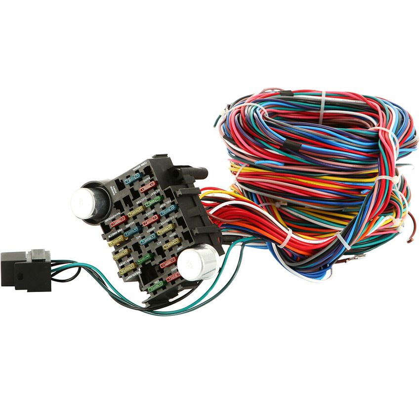 RoHS 21 Circuit universal Wiring Harness Kit With TE Connectors 17 Fuses / Relay