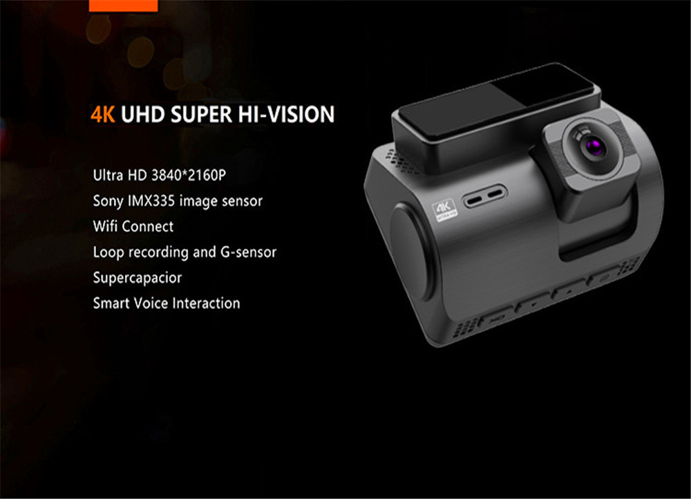 SONYIMX335 4K Dashcam Dual WiFi GPS Front Inside Back Car DVR