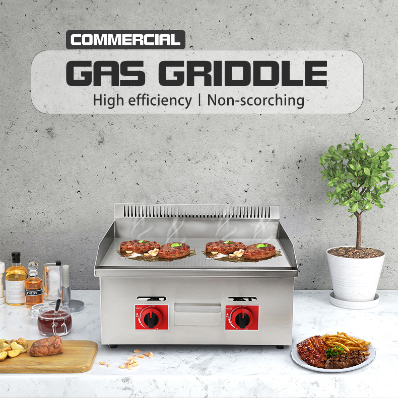 Silver White Industrial Hotel Gas Griddle Series 720 for Commercial Kitchen Equipment