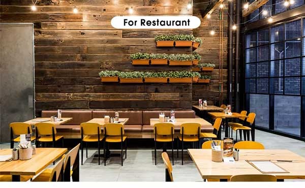 Industrial Style Black Metal Frame Dining Chairs Plywood Seat Restaurant Dining Chair