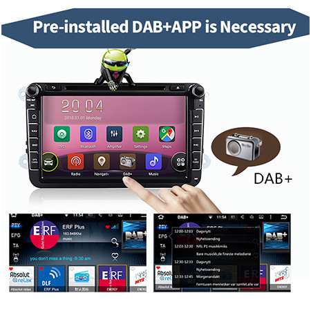 ABS Stainless Steel DAB Radio For Android 12.0 11 9 8 Car GPS System and HD Data Recorder