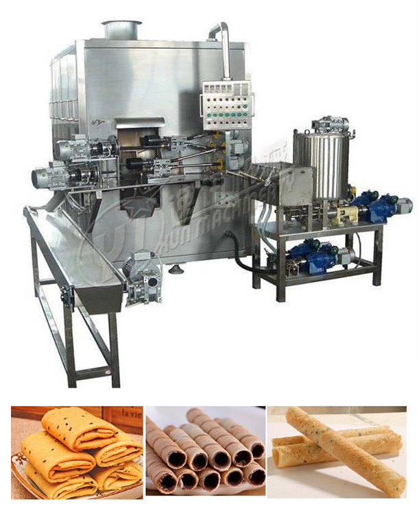Crispy Egg Roll / Wafer Roll Making Machine Line Stable Compact Structure