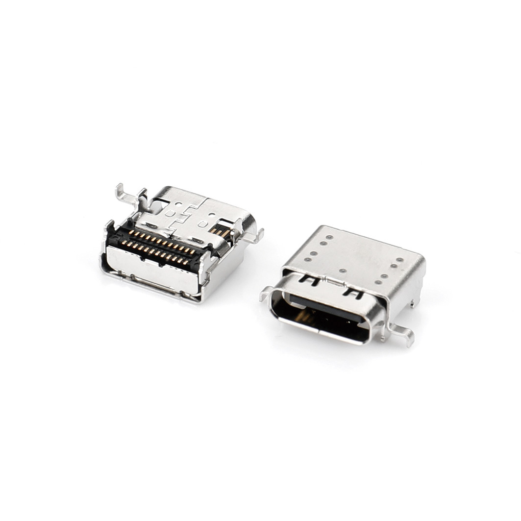 Micro Charging USB Type C Connectors Female 24 Pin 10000 Cycles