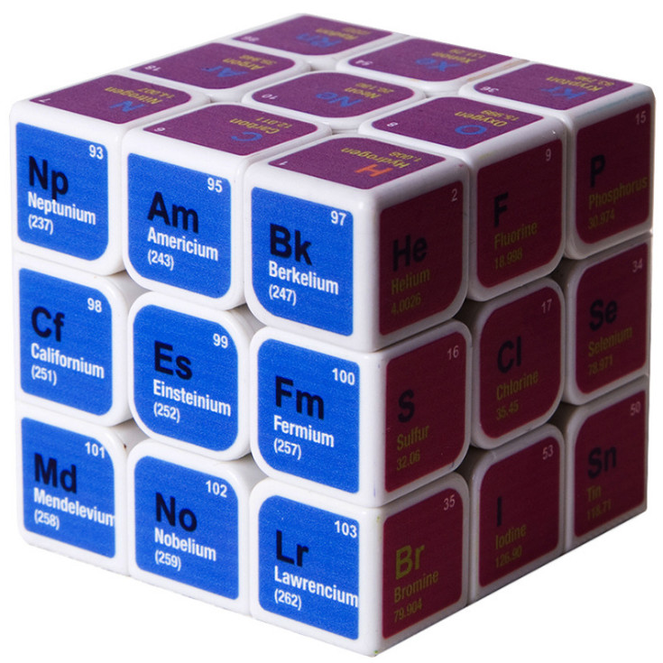 UV Printing Chemistry Magic Cube Puzzle Educational IQ Test Brain Teaser Toys 85g