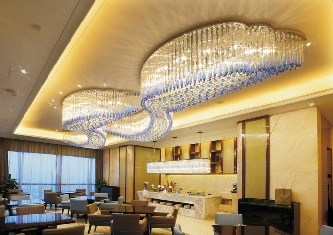 Customized Large Foyer Chandelier K9 Crystals Pendant Lighting Fixture Boat Style