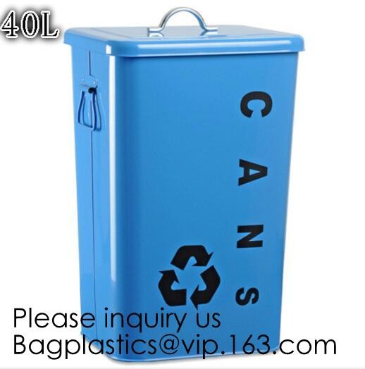 Zinc Plated Waste Bin with 25L 35L 45L 55L 65L 75L 100L, Tin Embossed Rubbish Bin Rome Living Room Bedroom Kitchen Toile