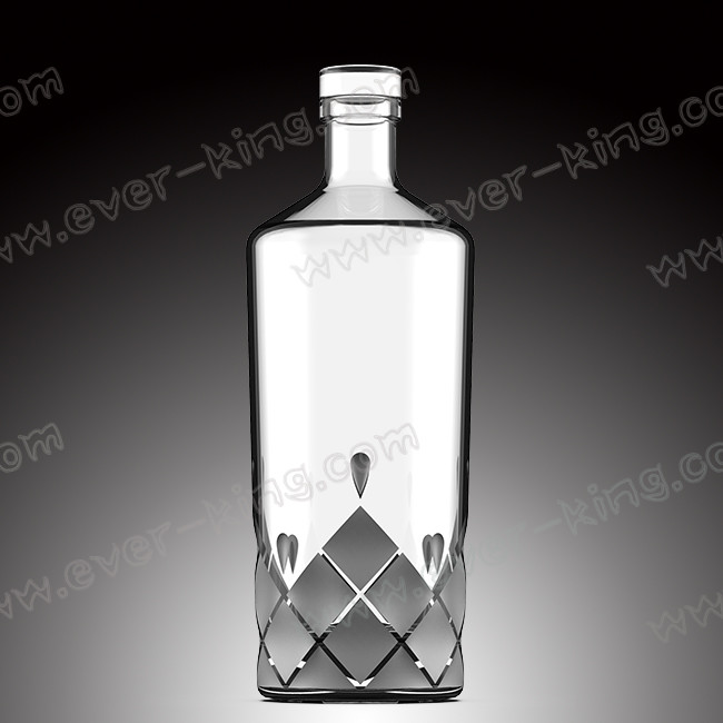 750ml Clear Empty Crystal Glass Bottle For Spirits Liquor