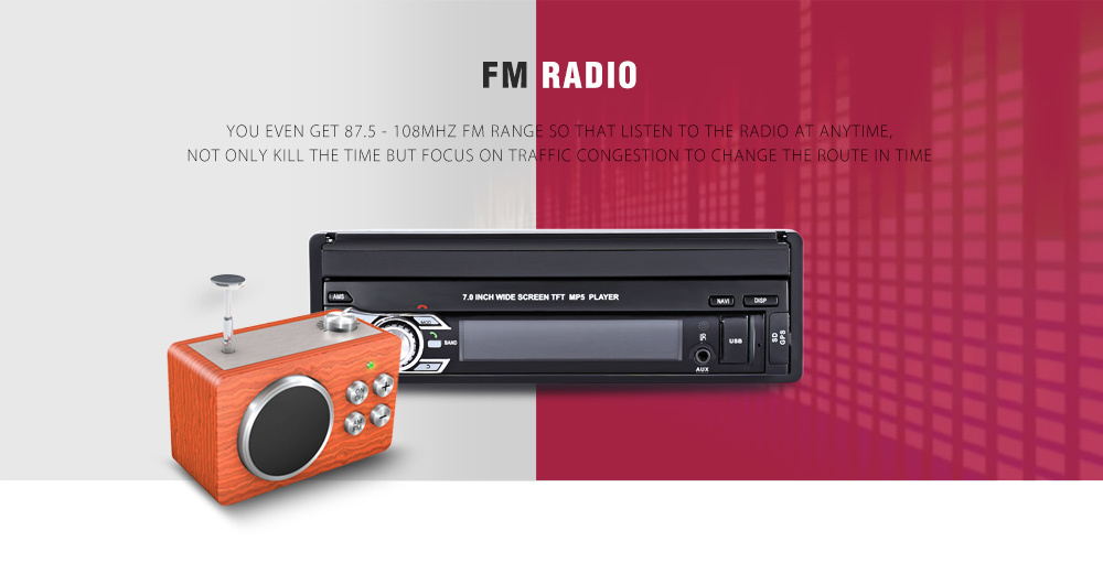 7 Inch Retractable Android Car Radio 1 Din FM AM USB Bluetooth Car Multimedia System With Gps
