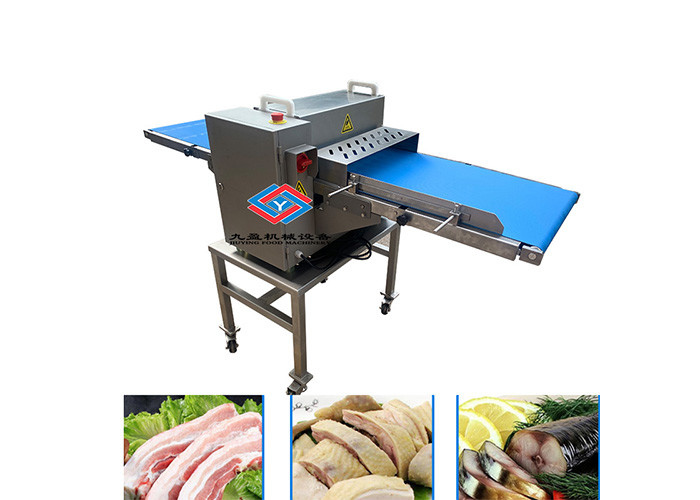 TJ-309D Customized 500 Width Conveyor Belt Fresh Meat Slicer With Double Blades For Slicing Meat Without Damage