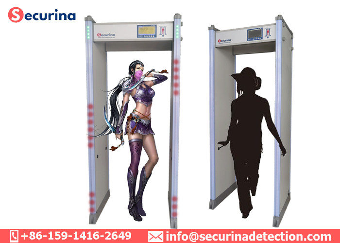 45 Zones Walk Through Security Detector Metal Detector Gate IP65 Aluminum Chassis