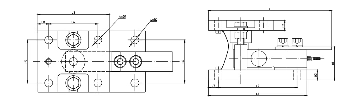 1T/2T Weighing Sensor Module Industrial Load Cell Weighing Module For Reactor And Hopper Tank Scale Integration