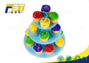 China 3 Tiered Cardboard Cupcake Stand , Colorful Cardboard Wedding Cake Stand SGS Approval on sale