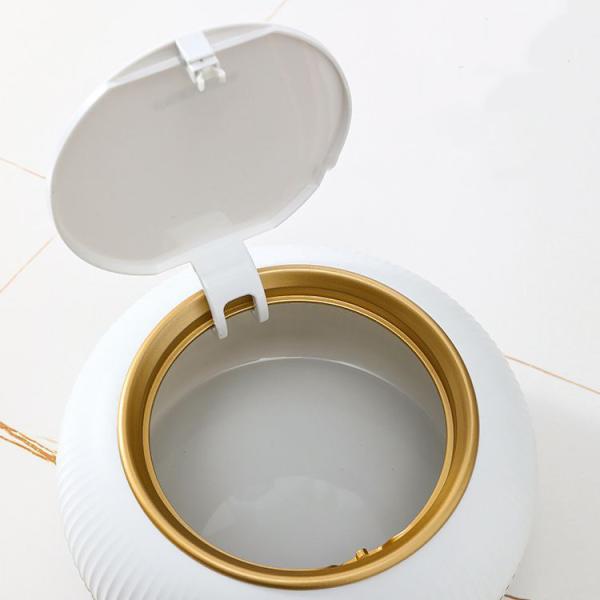 Wholesale Round Desktop Mini Trash Can Household Small Storage Bucket with Lid Light Luxury Plastic Car Hygiene Bucket