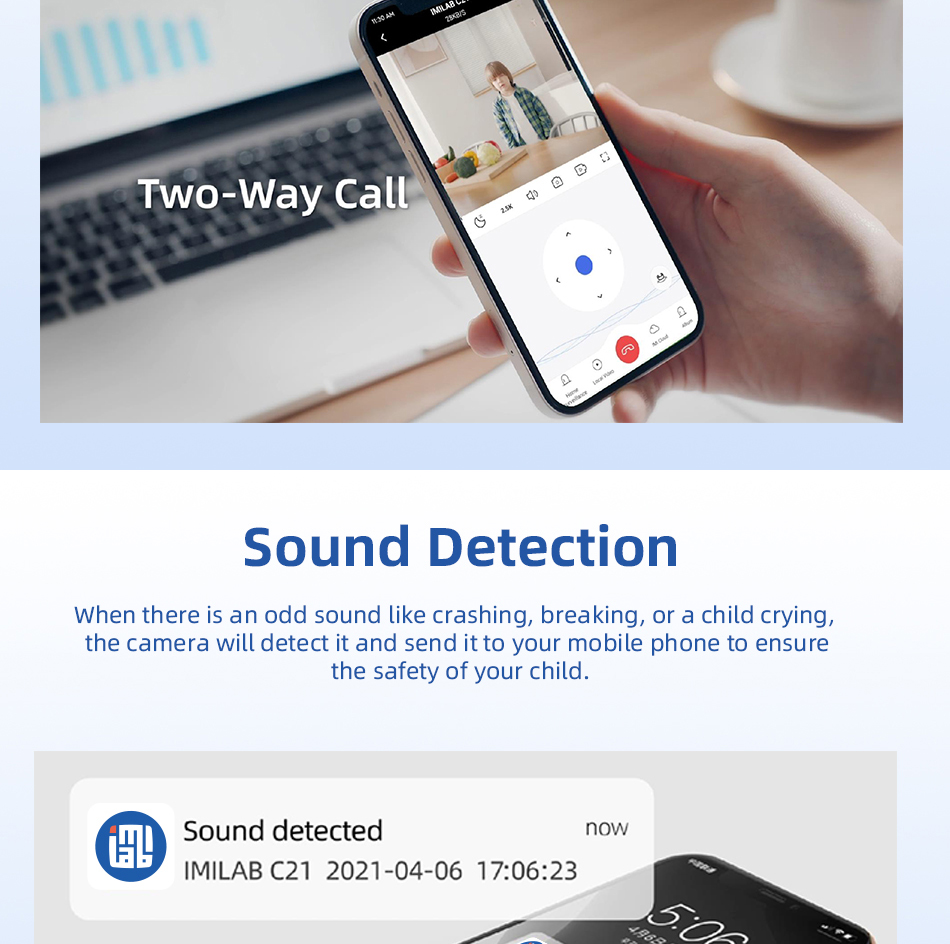 Imilab C21 Camera Multi function Night Vision Human Detection Tracking Security Mini Wireless Camera Xiaomi