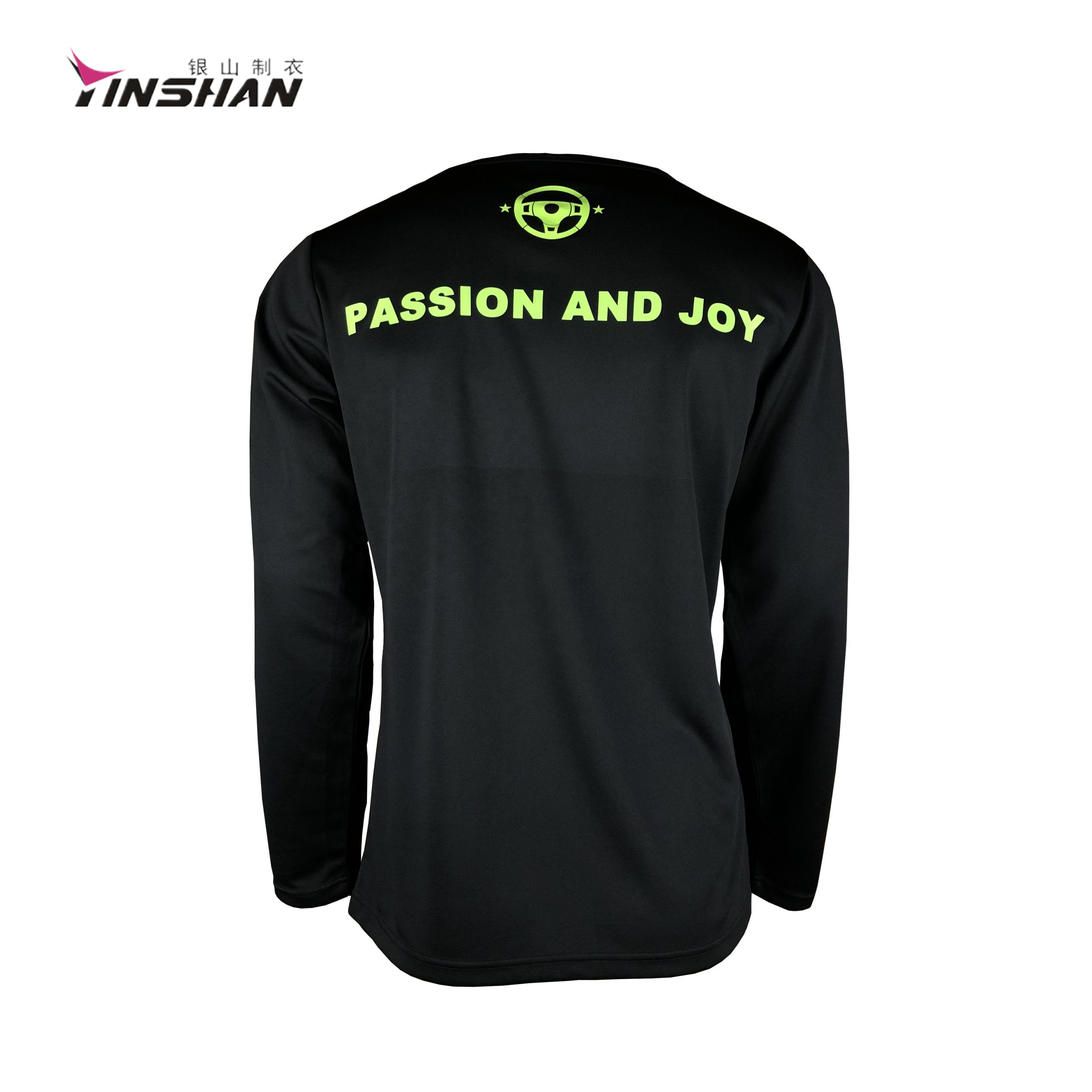 Custom SportsWear Printed Black Long Sleeve Men's T-Shirts with Pattern Design and Print