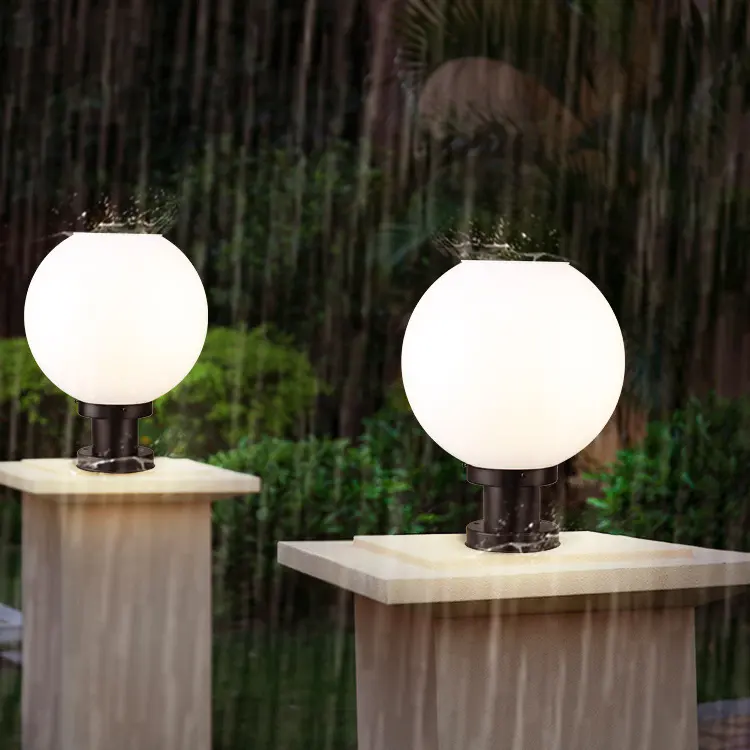 Smart Three-Color Remote-Controlled Solar Pillar Light , Courtyard Landscape Light
