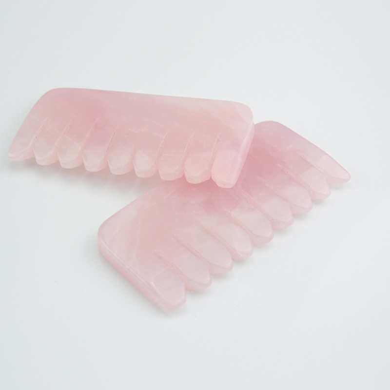 Rose Quartz Jade Massaging Comb Firm Skin Guasha Comb
