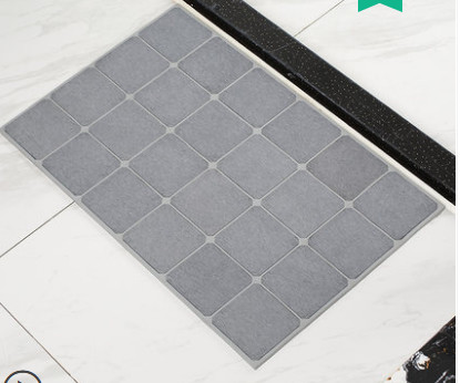 Non Slip Diatomite Bath Mat Fast Drying Plaid Bath Mat