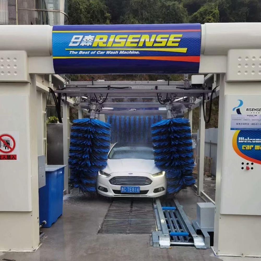 Customizable Logo Design RISENSE Tunnel Automatic Car Washing Machine with 9 Brushes