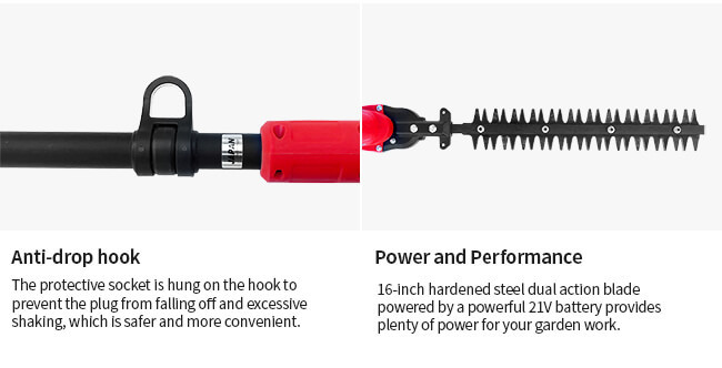 Battery Powered Long Reach Cordless Hedge Trimmer Electric Cordless Grass Shears