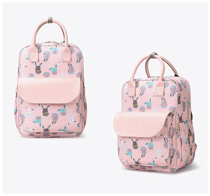 Animal Prints Polyester Rucksack Changing Travel Diaper Bags 27*15*42cm