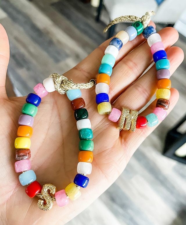Forte Natural Stone Bead Bracelets 22g Multi Color zircon butterfly