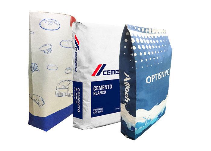 Industry 3ply Kraft Paper Packaging Bag Waterproof Recyclable With Pe