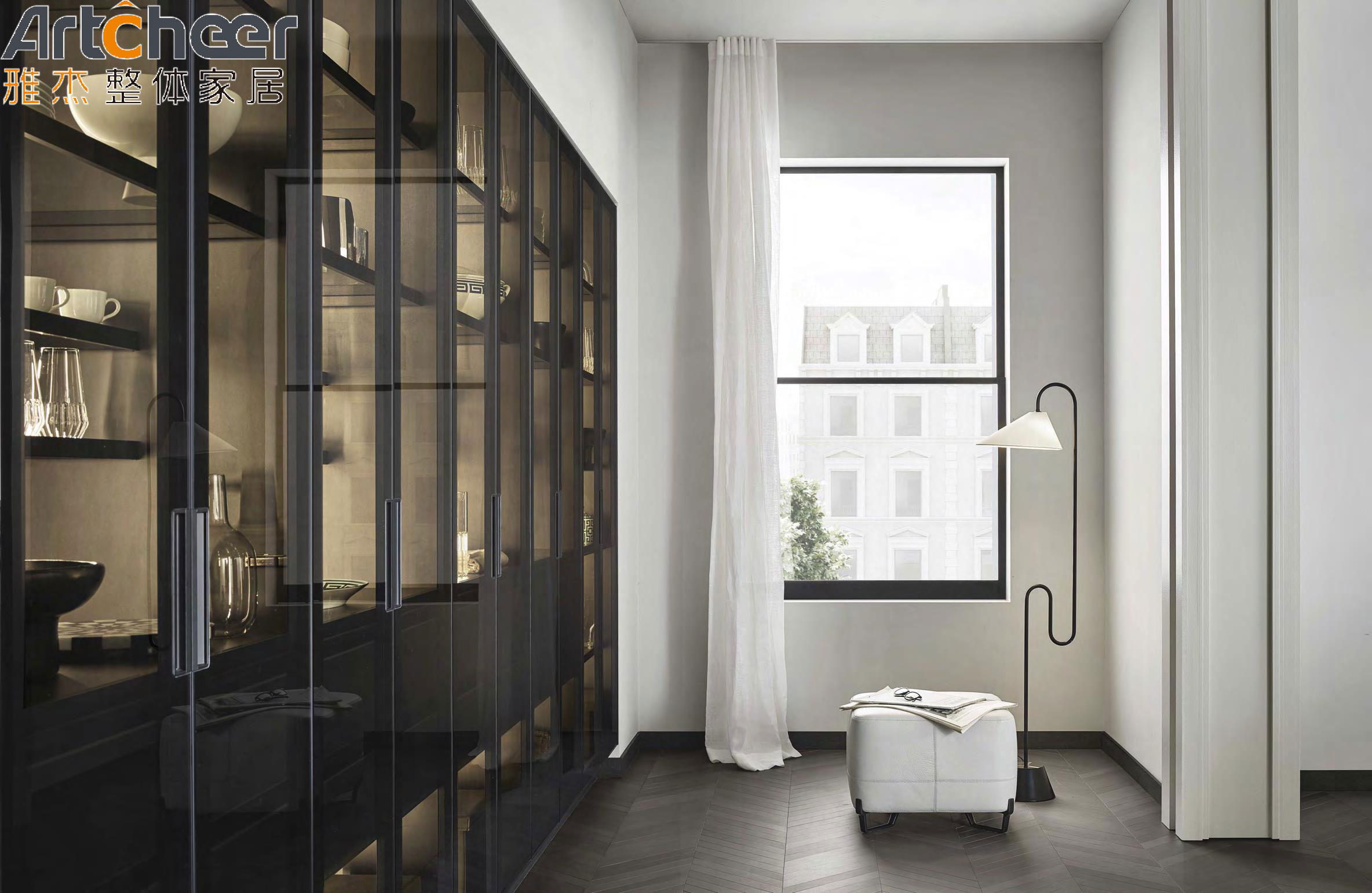 Kabinet Kitchen Cabinet Aluminium Profile Modern Design Furniture with E0 Grade HPL Material