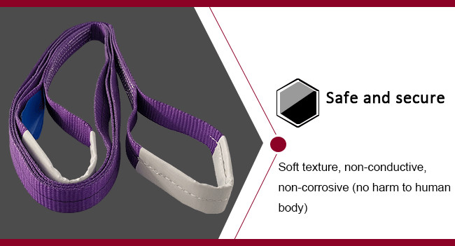Purple Polyester Flat Webbing Sling Flat Web Lifting Slings ISO9000
