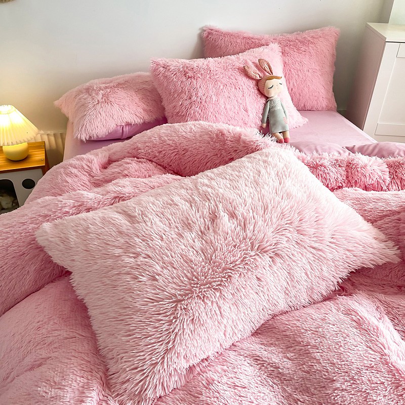 Thick Coral Velvet Bed Sheet Set Luxury Designer Comforter Sets for Winter Protection